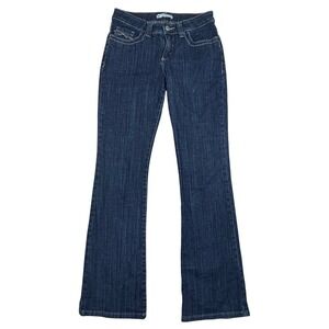 Lee Slender Secret Dark Wash Bootcut Jeans Womens 4M Low Rise Stretch Sequins